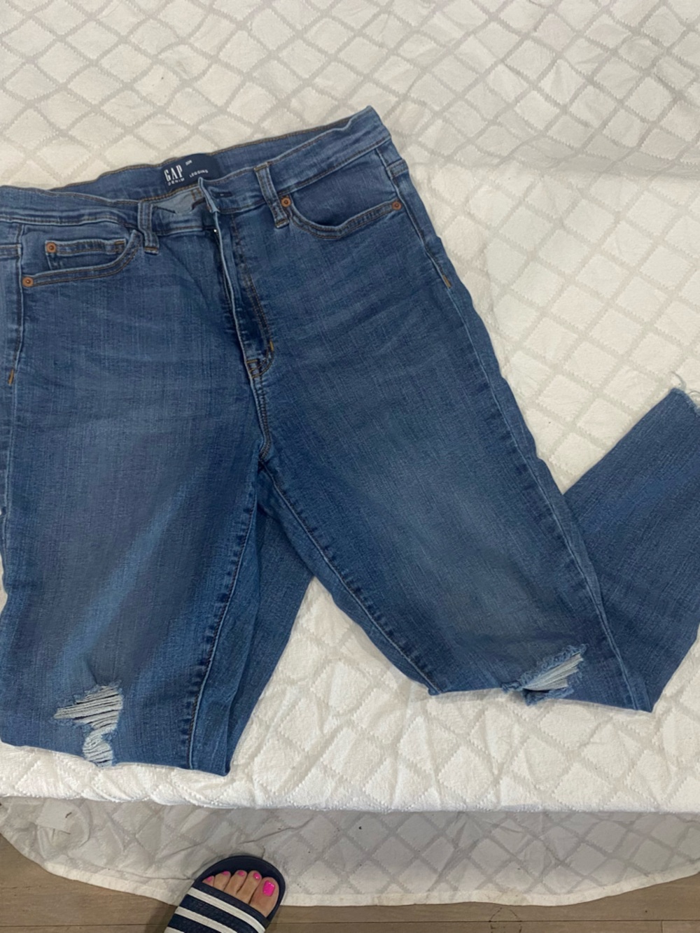 GAP Dark Blue Distressed Skinny Jeans